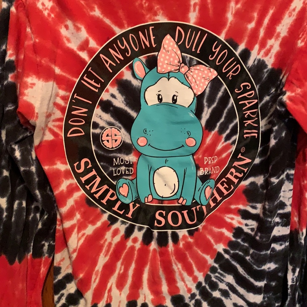 Tie dye simply southern long sleeve tee
